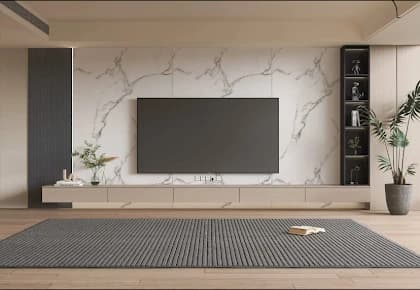 244x122 White Marble PVC Duvar Paneli