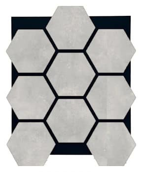 60x52 Retro Taş Hexagon Panel